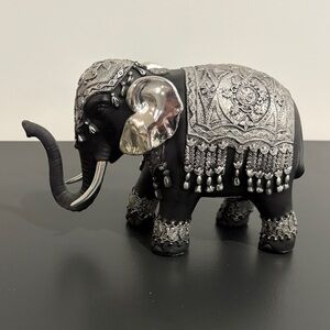 Silver and Black Elephant Figurine